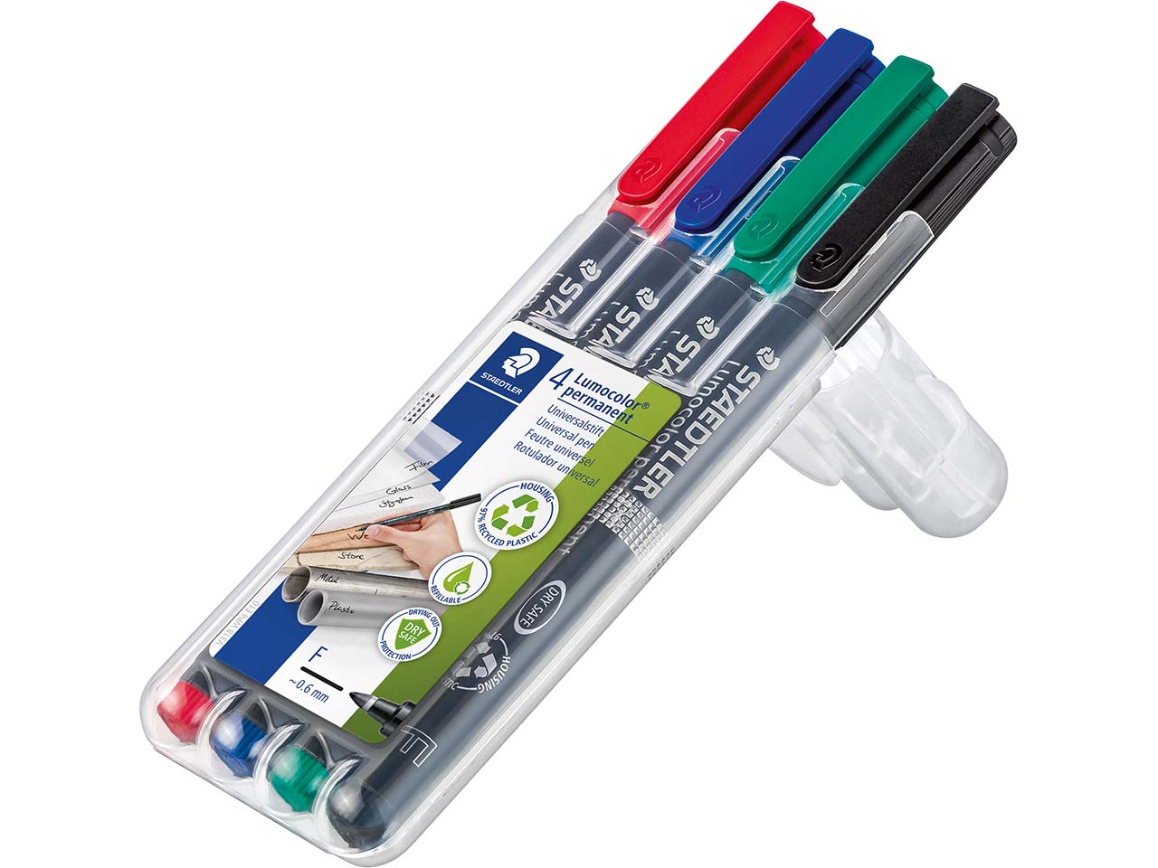 4 STAEDTLER Universalstifte 'Lumocolor 318' fein sortierte Farben permanent