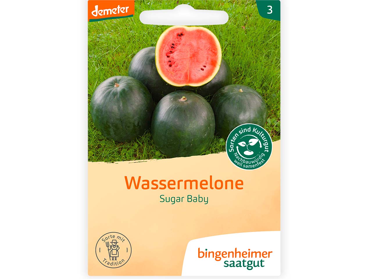 bingenheimer saatgut Bio-Samen Wassermelone "Sugar Baby", 1 Stk.