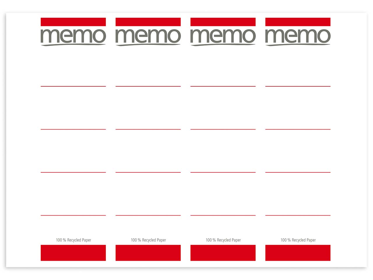 memo Laser-Rückenschilder 192x61 rot