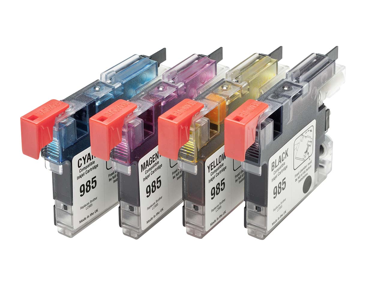 memo 4er Set Tintenpatronen ersetzt Brother LC985, schwarz, cyan, magenta, gelb