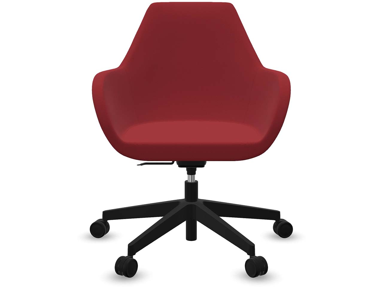 Profim Bürodrehstuhl "FAN" mit Wippmechanik und Fußkreuz, schwarz, Stoff: rot
