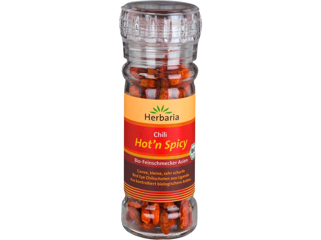 Herbaria Bio-Chili "Hot´n Spicy" in Glasmühle, 20 g