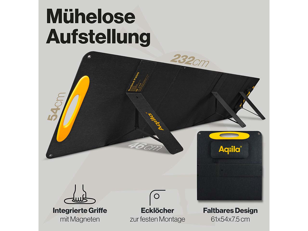 Aqiila tragbares Solarpanel "Sunbird P200" 200W