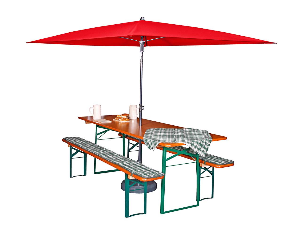 doppler Sonnenschirm für Biertischgarnitur 230 x 190 cm, rot