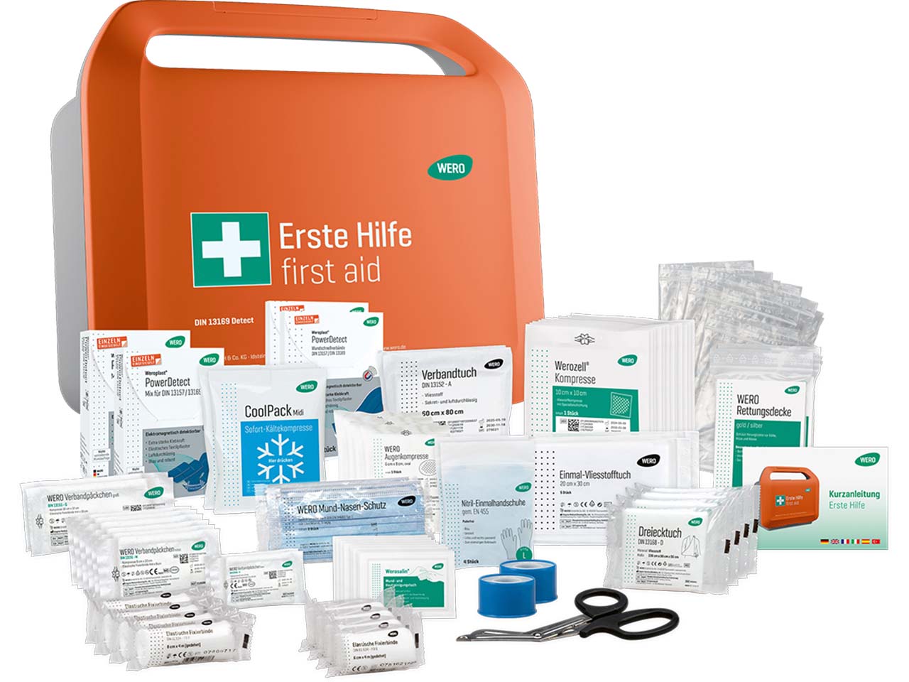 WERO Erste-Hilfe-Koffer "Smart Case" DIN 13169, groß, detektierbar, inkl. Wandhalterung