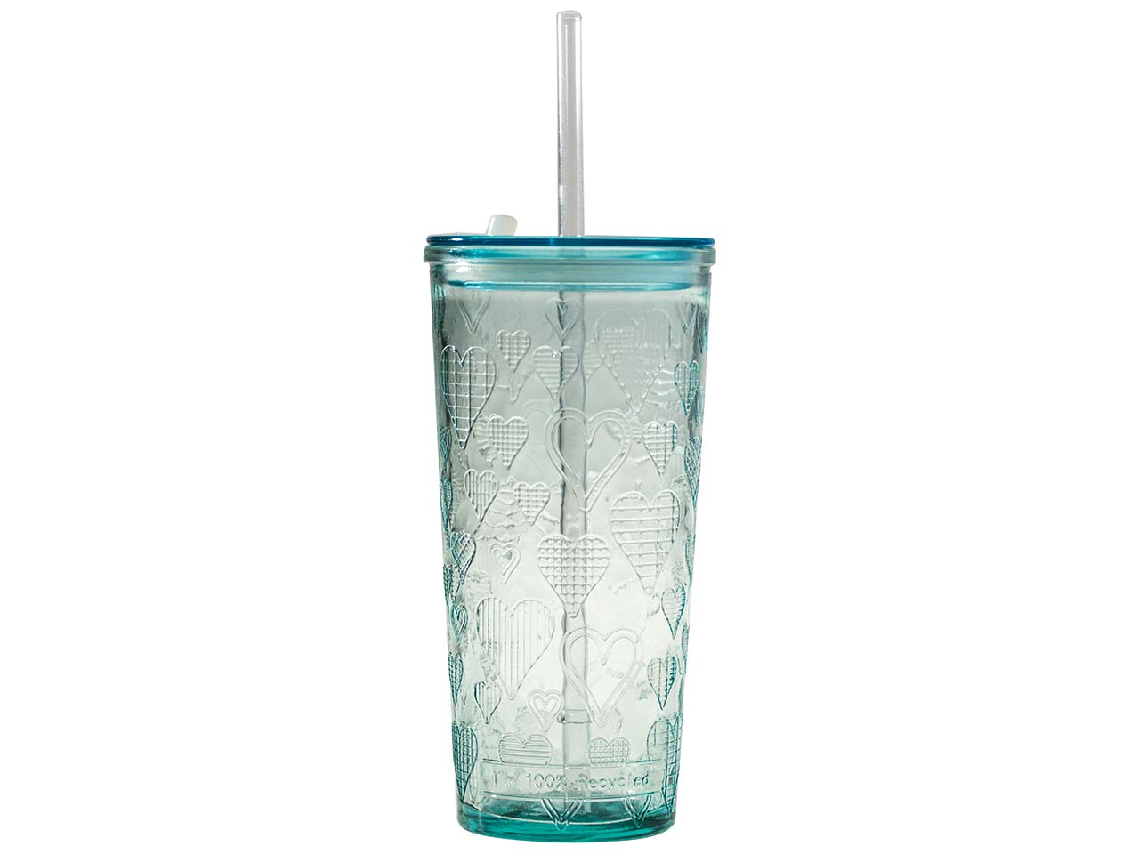 Trinkglas "Heart to go" 0,5 l, aus Recyclingglas