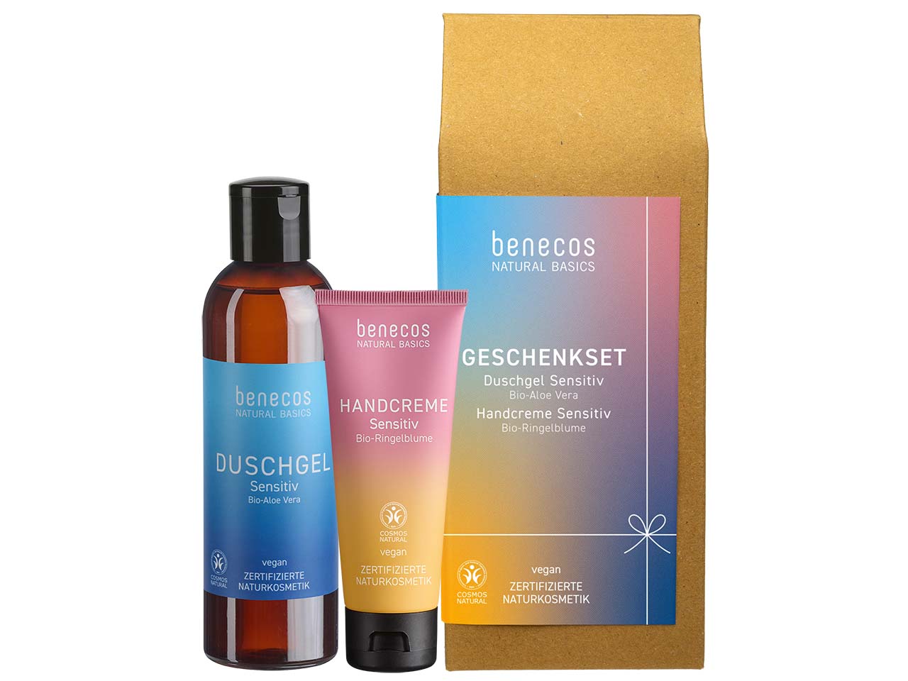 benecos Bio-Geschenkset "Sensitiv" mit Handcreme und Duschgel