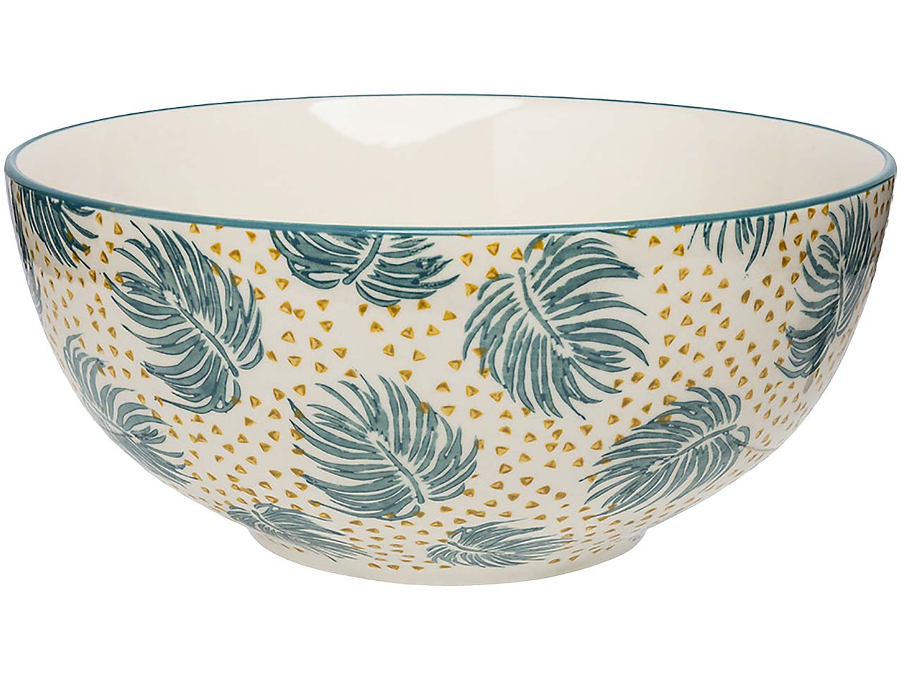 tranquillo Salatschüssel "BOHO CHIC" aus Steingut Ø 20 cm, blue