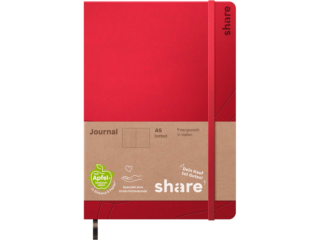 share Notizbuch DIN A5 punktkariert, rot