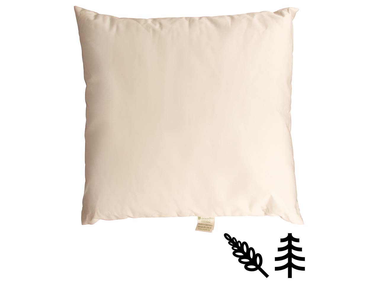 mudis Kopfkissen 40 x 40 cm Hirseschalen/Zirbenholz