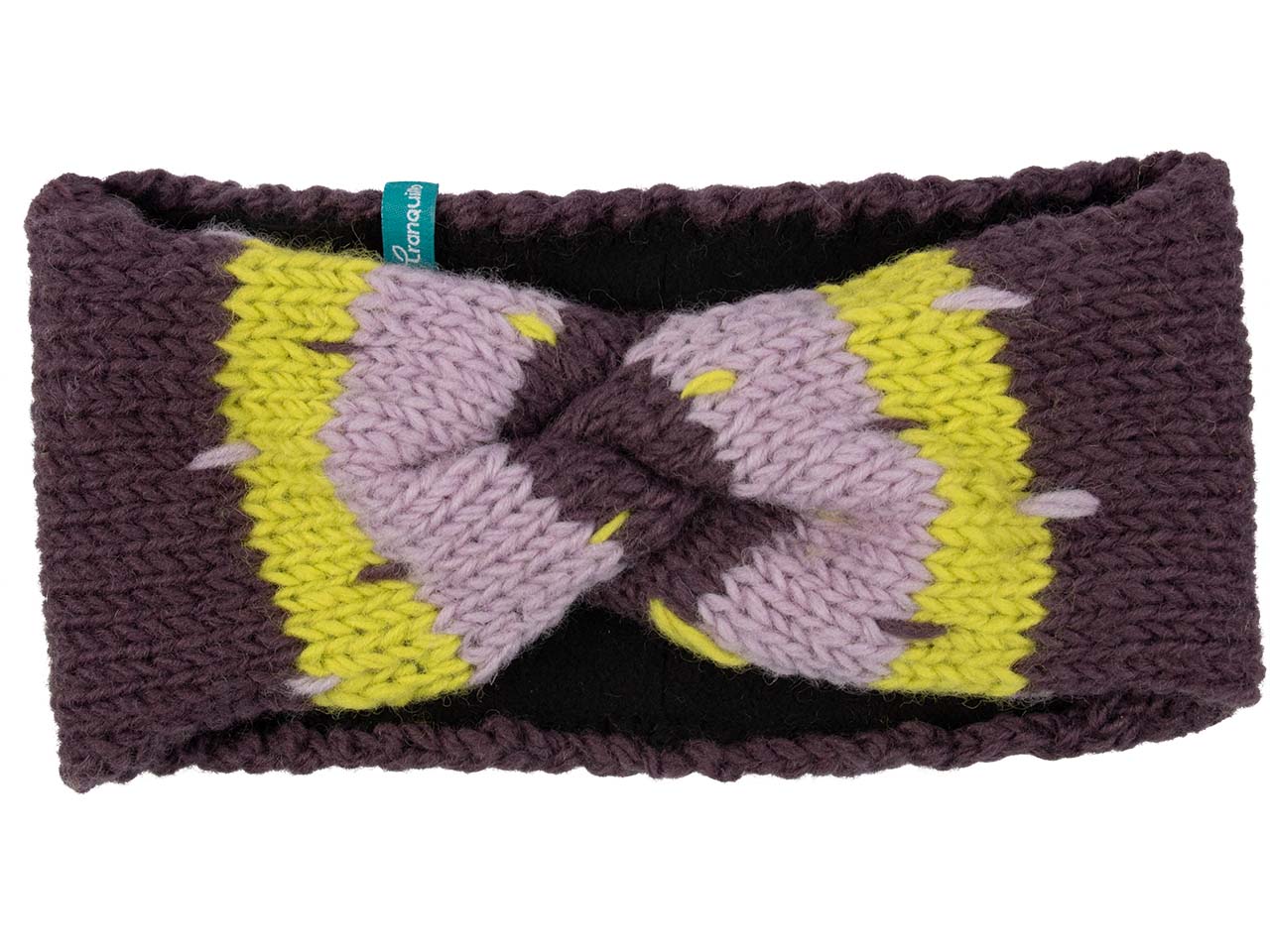 tranquillo Woll-Stirnband, gemustert, plum