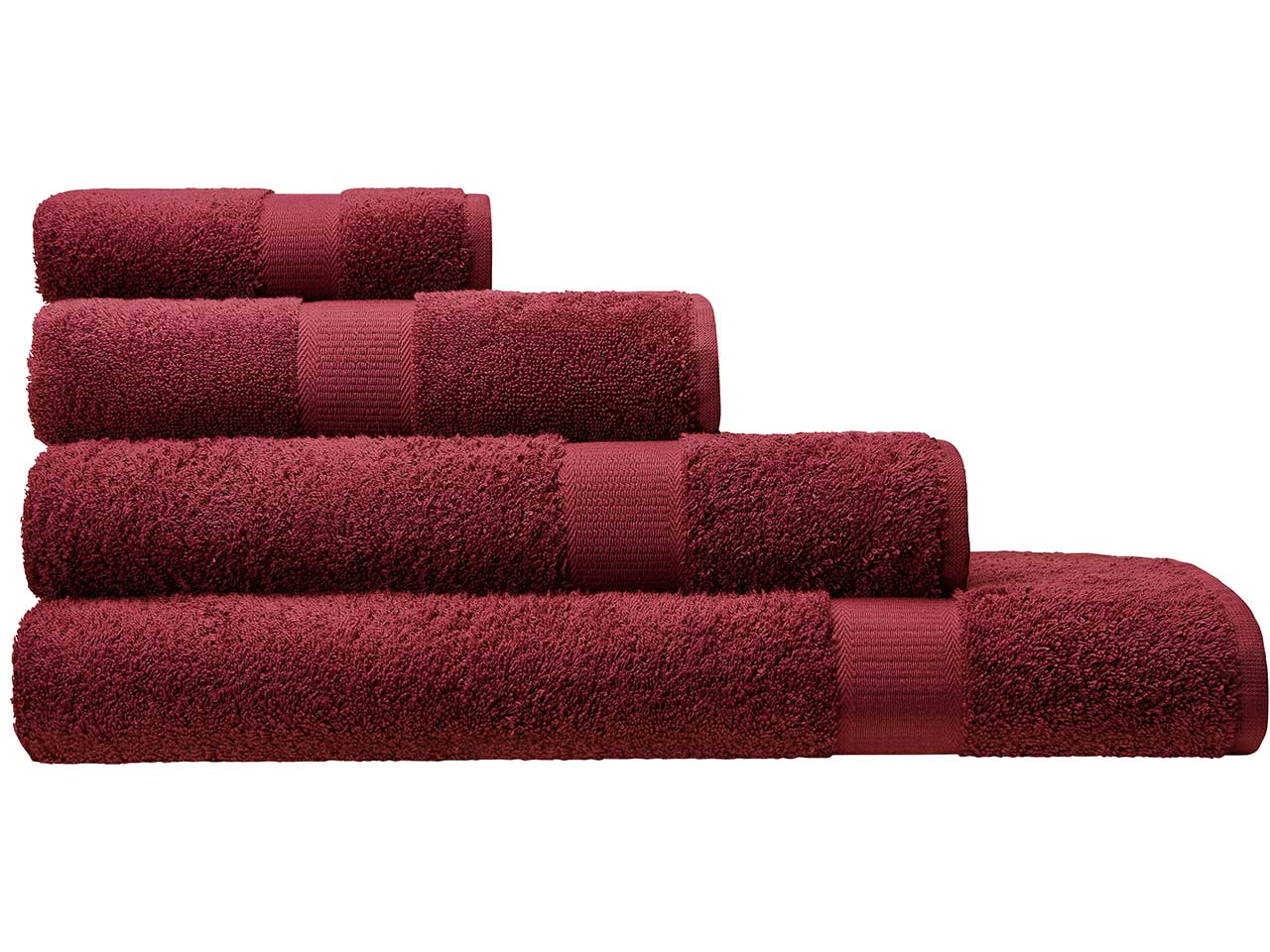 Cotonea Frottier Handtuch 50 x 100 cm, Bio-Baumwolle, bordeaux