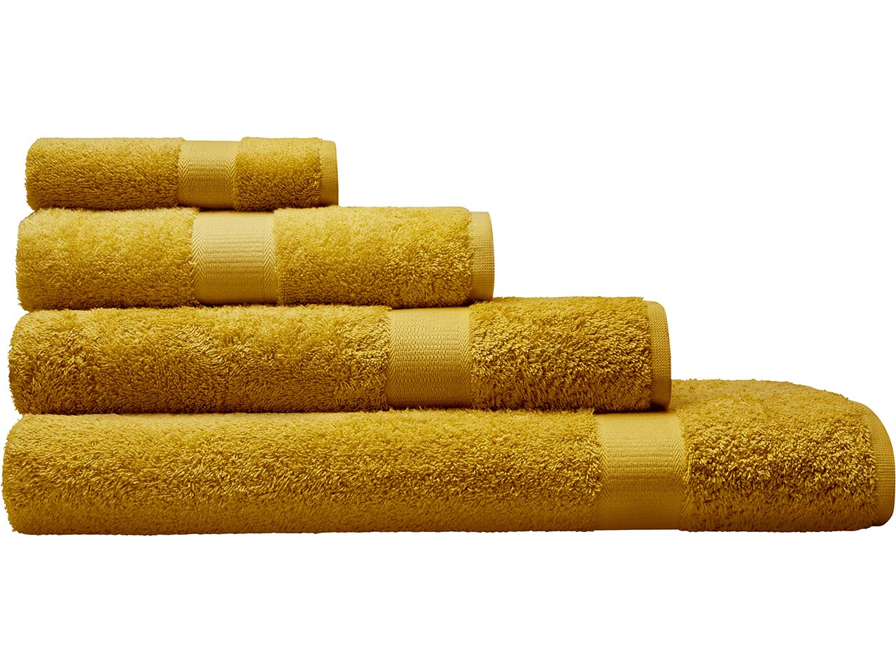 Cotonea Frottier Handtuch 50 x 100 cm, Bio-Baumwolle, curry