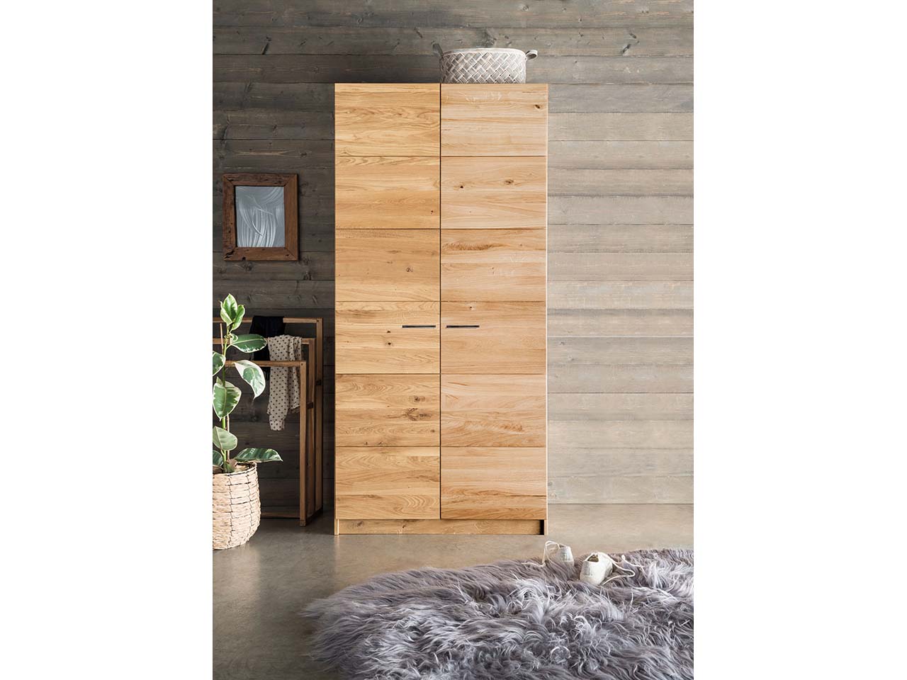 Forestales Kleiderschrank "San Antonio" 2-türig, B 93,5 x T 60,5 x H 197 cm, Eiche