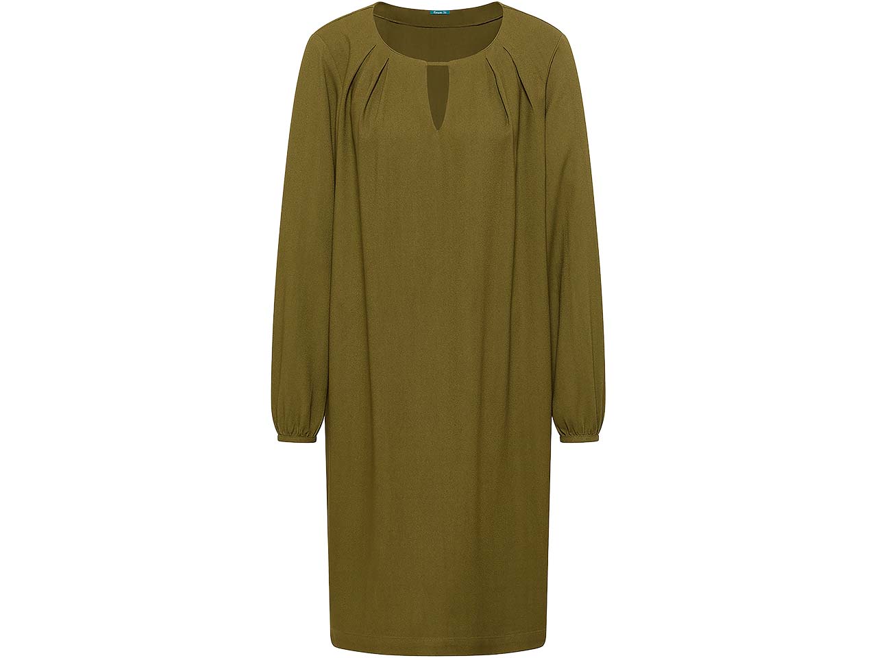 tranquillo Damen-Midi-Kleid mit Cut-Out-Ausschnitt, pesto, Gr. 40