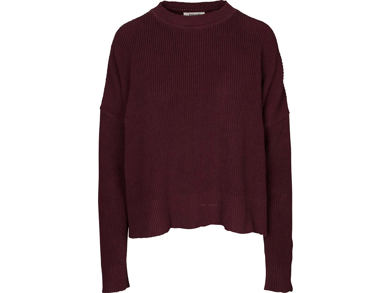 bleed Bio-Damen-Strickpullover "Lenis" weit geschnitten, bordeaux, Gr. L