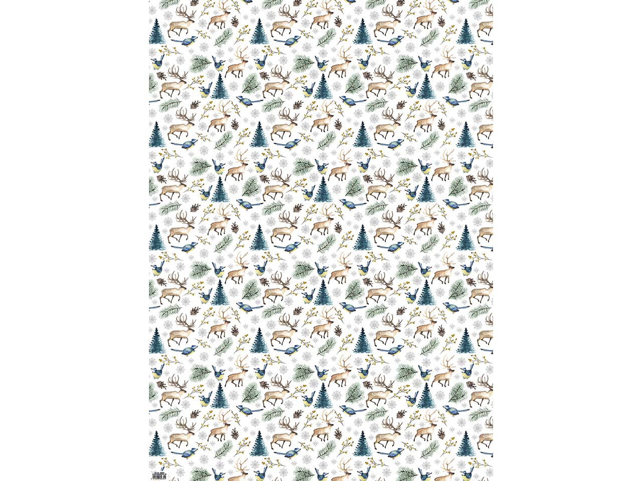 5 Bogen Recycling Geschenkpapier "Nordic Winter" 50 x 70 cm, 80g/m²