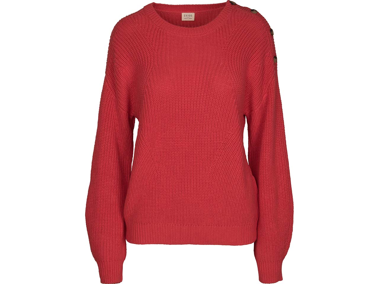 EKYOG Bio-Damen-Pullover "MONCEAU" mit Schulterknöpfen, bonbon, Gr. XS