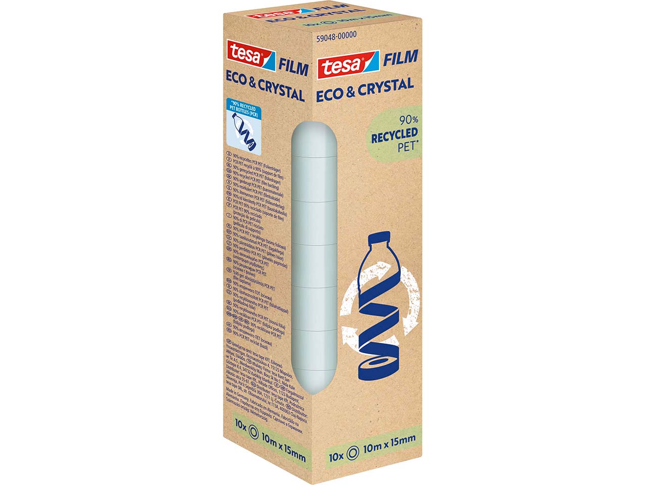 tesa Klebeband "tesafilm ECO & CRYSTAL", 15 mm x 10 m, 10 Rollen