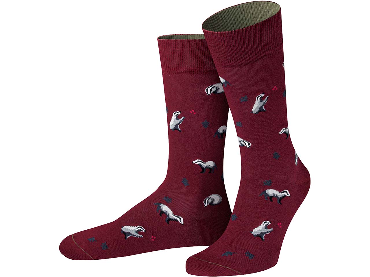 VON JUNGFELD Bio-Socken "Dachs", bordeaux, Gr. 39/42
