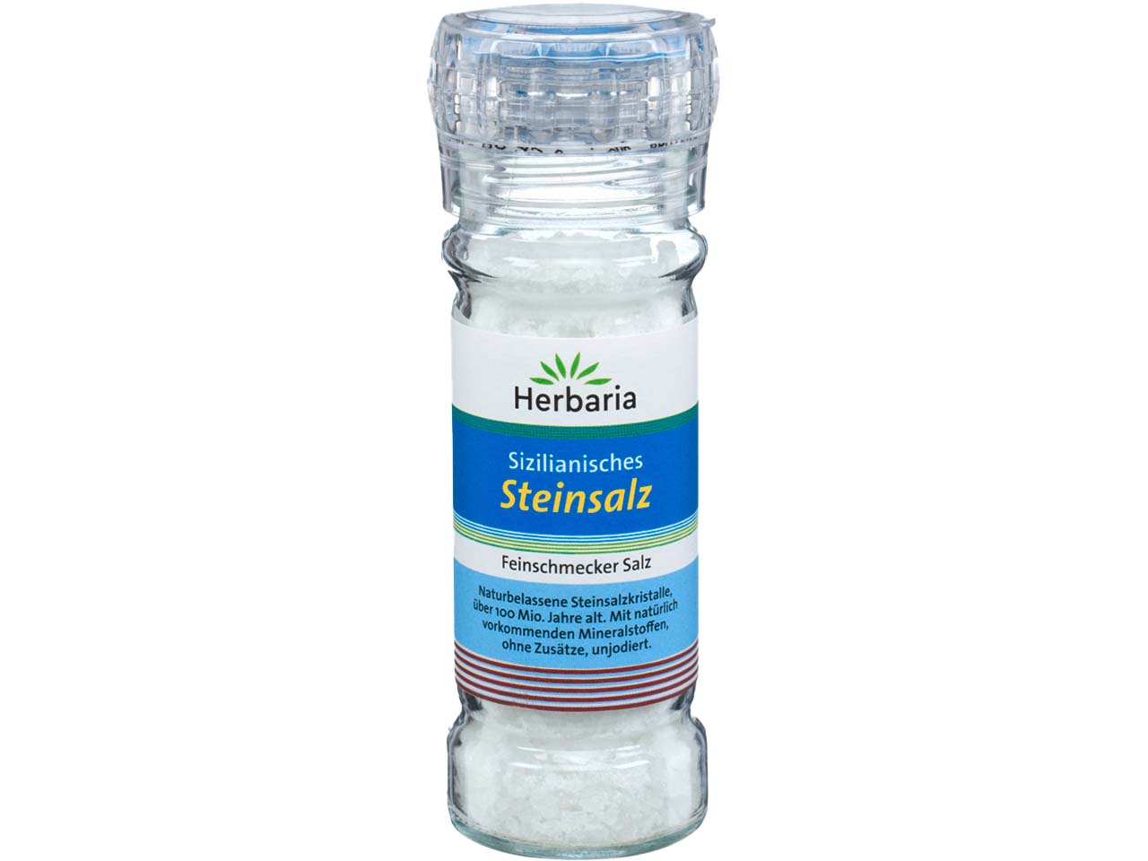 Herbaria Sizilianisches Bio Steinsalz in Glasmühle, 100 g