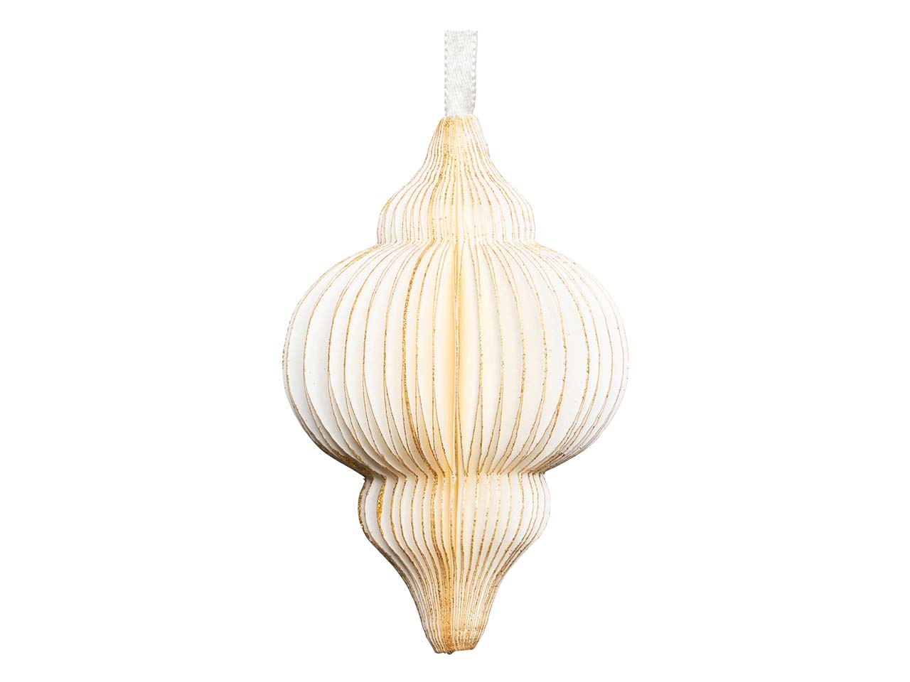tranquillo Dekoanhänger aus handgeschöpften Papier 10 cm, weiß/gold