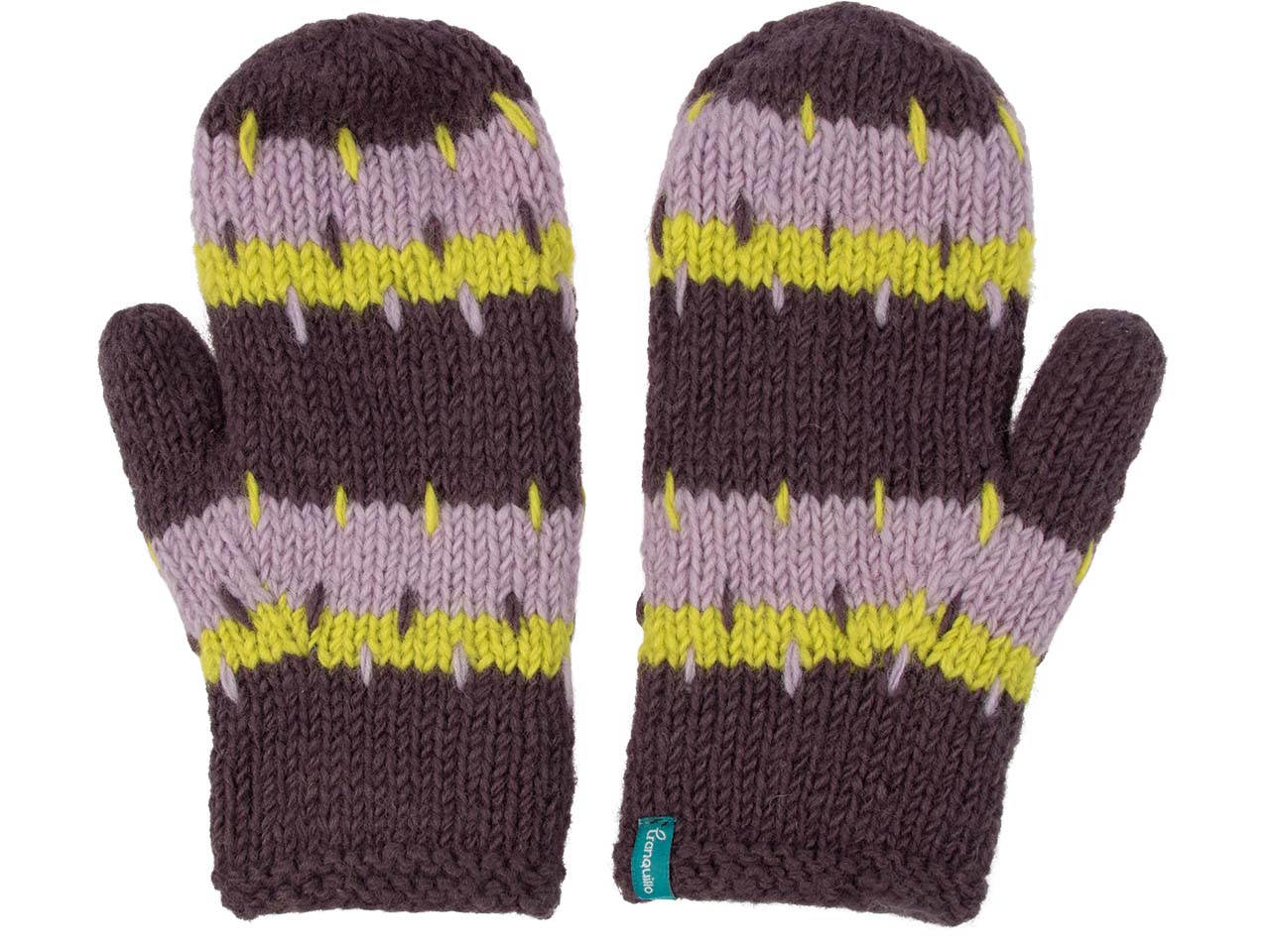 tranquillo Fäustlinge aus Wolle, gemustert, plum