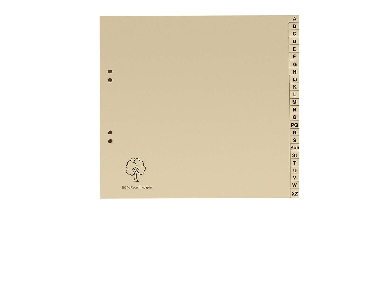 Register aus Tauenpapier A-Z, 210 x 225 mm