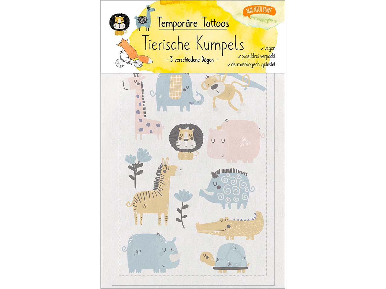 MAL MICH BUNT Kindertattoo-Set "Tierische Kumpels"