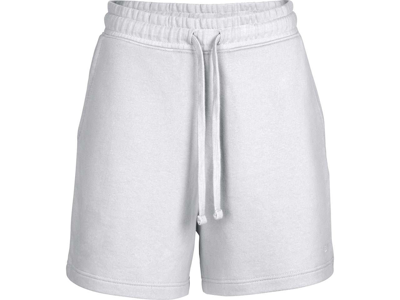 MELA Bio-Damen-French-Terry-Short 'AARANY' mit Kordelzugbund, grau melange, Gr. S