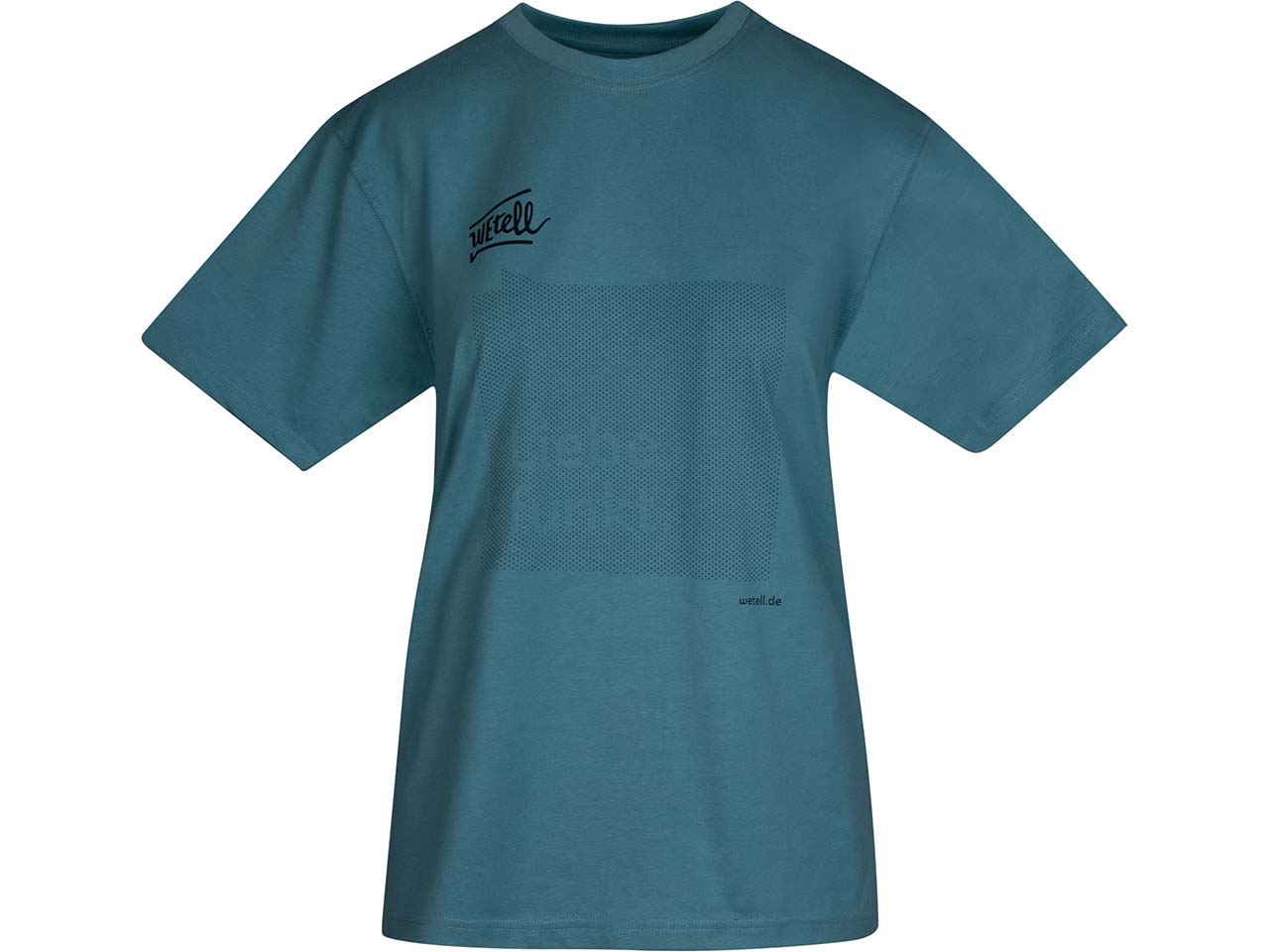 WEtell Bio-Herren-T-Shirt "Liebe funkt", teal, Gr. S