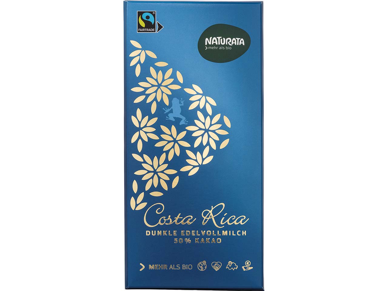 NATURATA Dunkle Bio-Edelvollmilch-Schokolade "Costa Rica" 50 % Kakao, 100 g