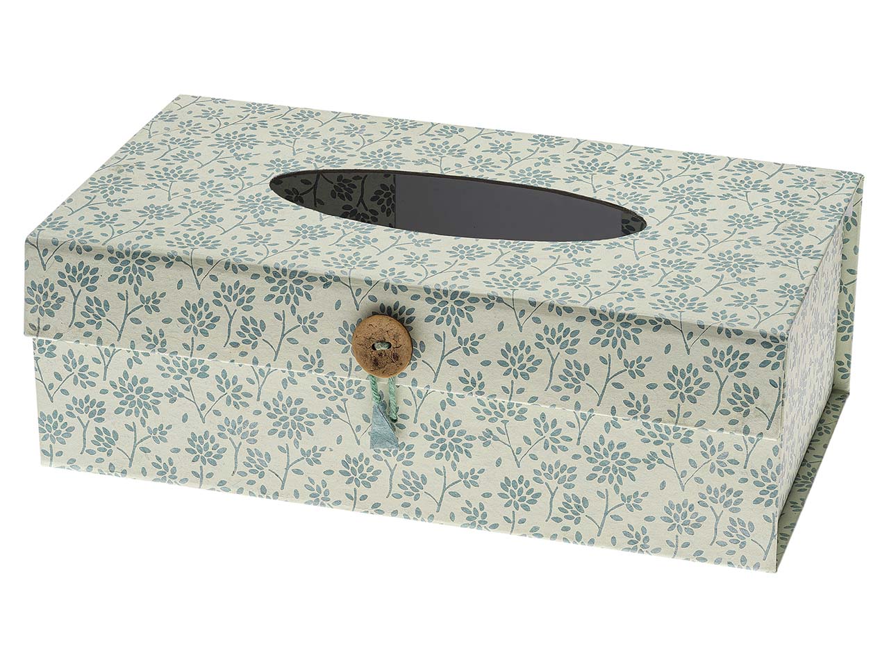 Weltpartner Box für Kosmetiktücher, handgeschöpftes Recyclingpapier, weiß/mint