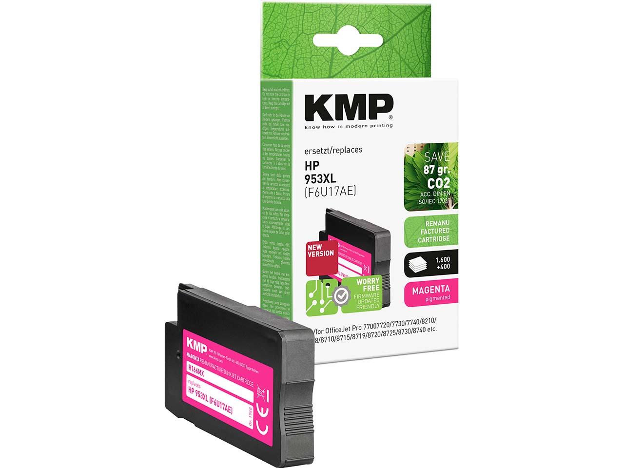 KMP Tintenpatrone ersetzt hp F6U17AE, Nr. 953XL magenta