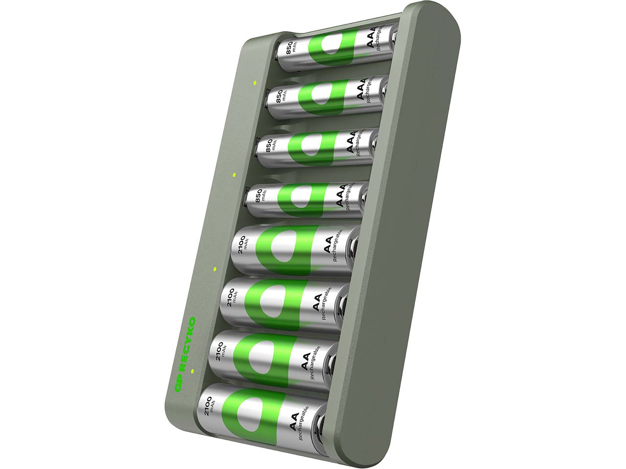 GP Battery USB Ladegerät "E821U" inkl. 4 x AA mit je 2.000 mAh und 4 x AAA mit je 850 mAh