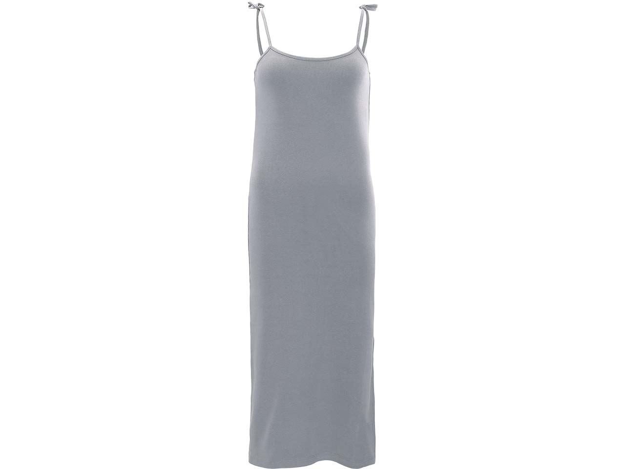 trueStory Bio-Damen-Midi-Kleid 'FRAYA' mit Bindeträgern, stone grey, Gr. S