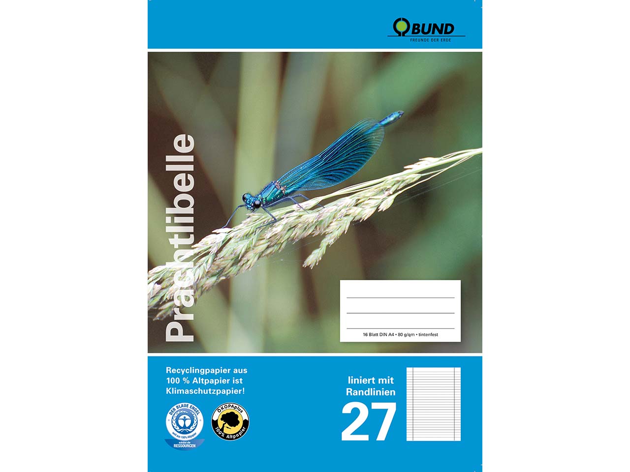 BUND Heft A4 Lineatur 27 lin.Randl
