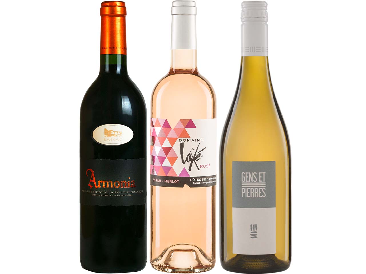 Bio-Weinpaket "Frankreichs Eleganz" 3er-Set mit Rotwein, Weißwein und Rosé, 3 x 0,75 l