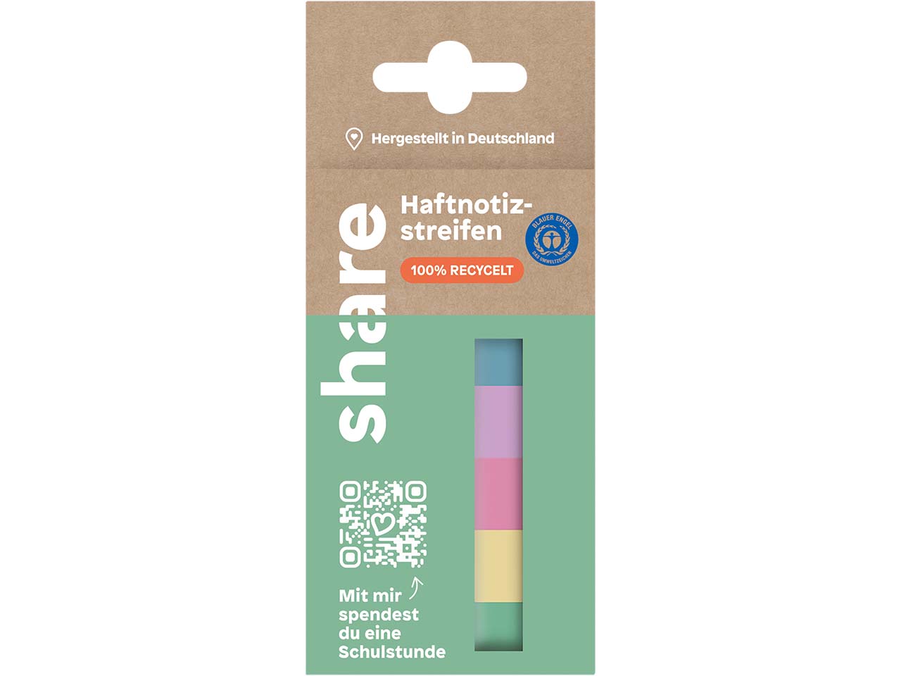 share Haftstreifen 50 x 15 mm, 5 x 40 Streifen, farbig sortiert