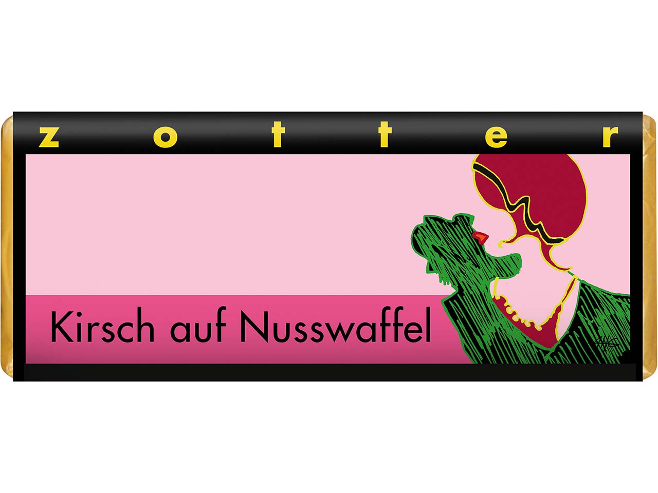 Zotter Bio-Vollmilch-Schokolade "Kirsch auf Nusswaffel", 70 g