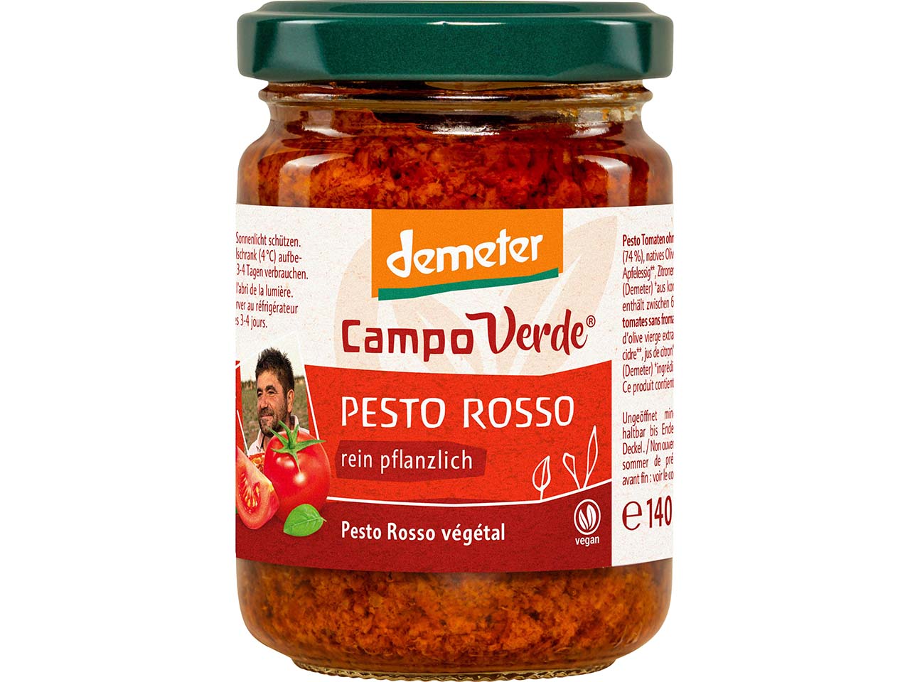 Campo Verde Bio-Pesto "Rosso" Tomate, 140 g
