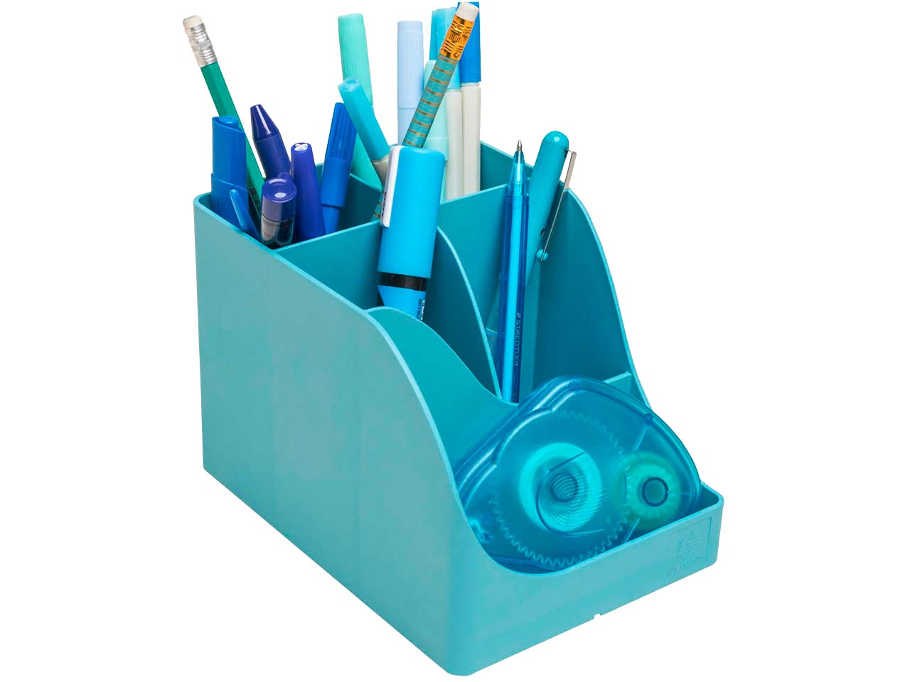 Exacompta Stifteköcher "Pen Wave Pop'N Co" 5 Fächer, cyan