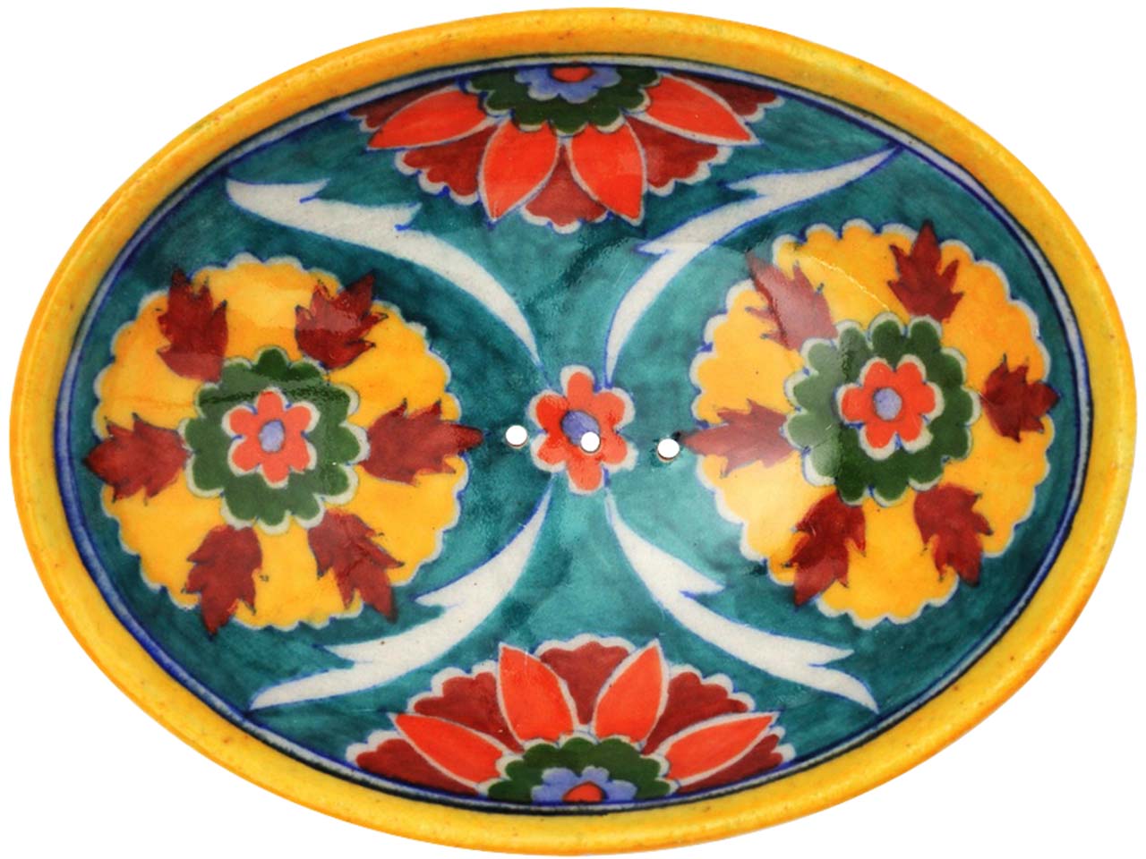 tranquillo Seifenschale "BLUE POTTERY" bunt, aus Keramik, oval