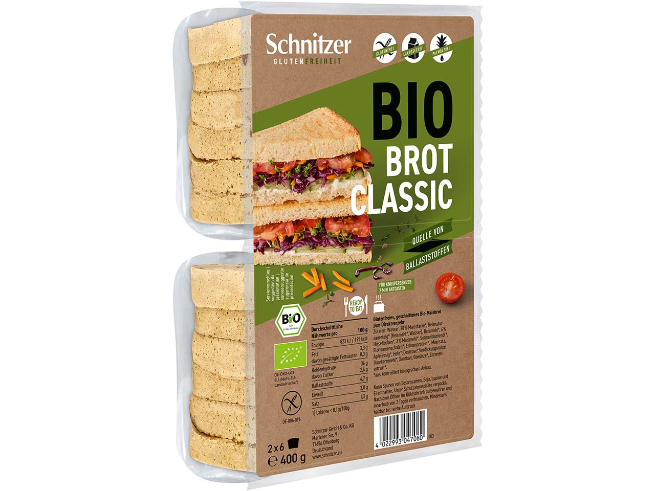 Schnitzer Bio-Brot 'Classic', glutenfrei, 400 g