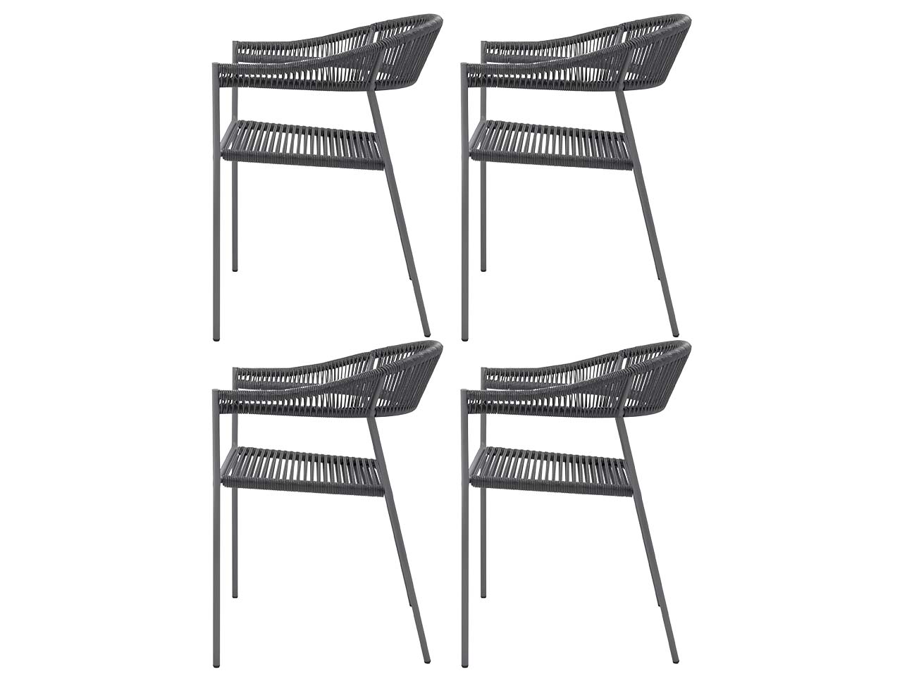 4er-Set Gartenstuhl "Sebastian", anthracite