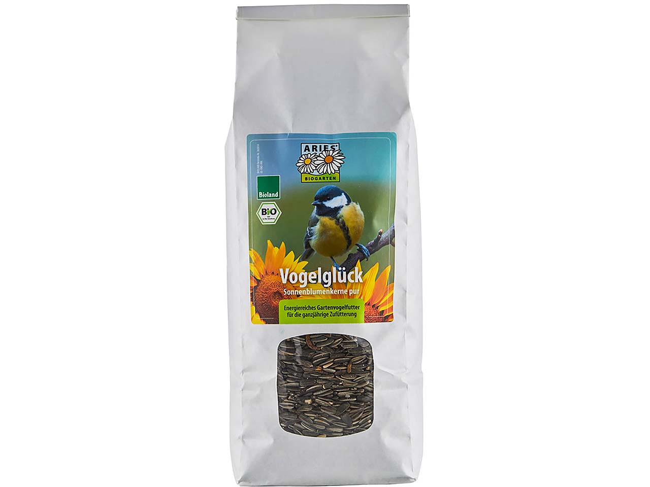 ARIES Bio-Vogelfutter "Vogelglück" Sonnenblumenkerne pur, 1 kg