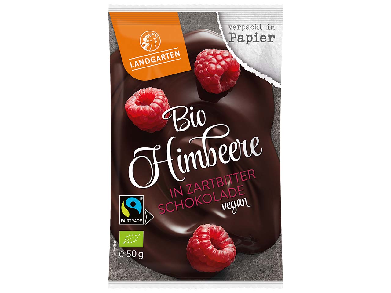 Landgarten Bio-Himbeere in Zartbitter-Schokolade 50 g