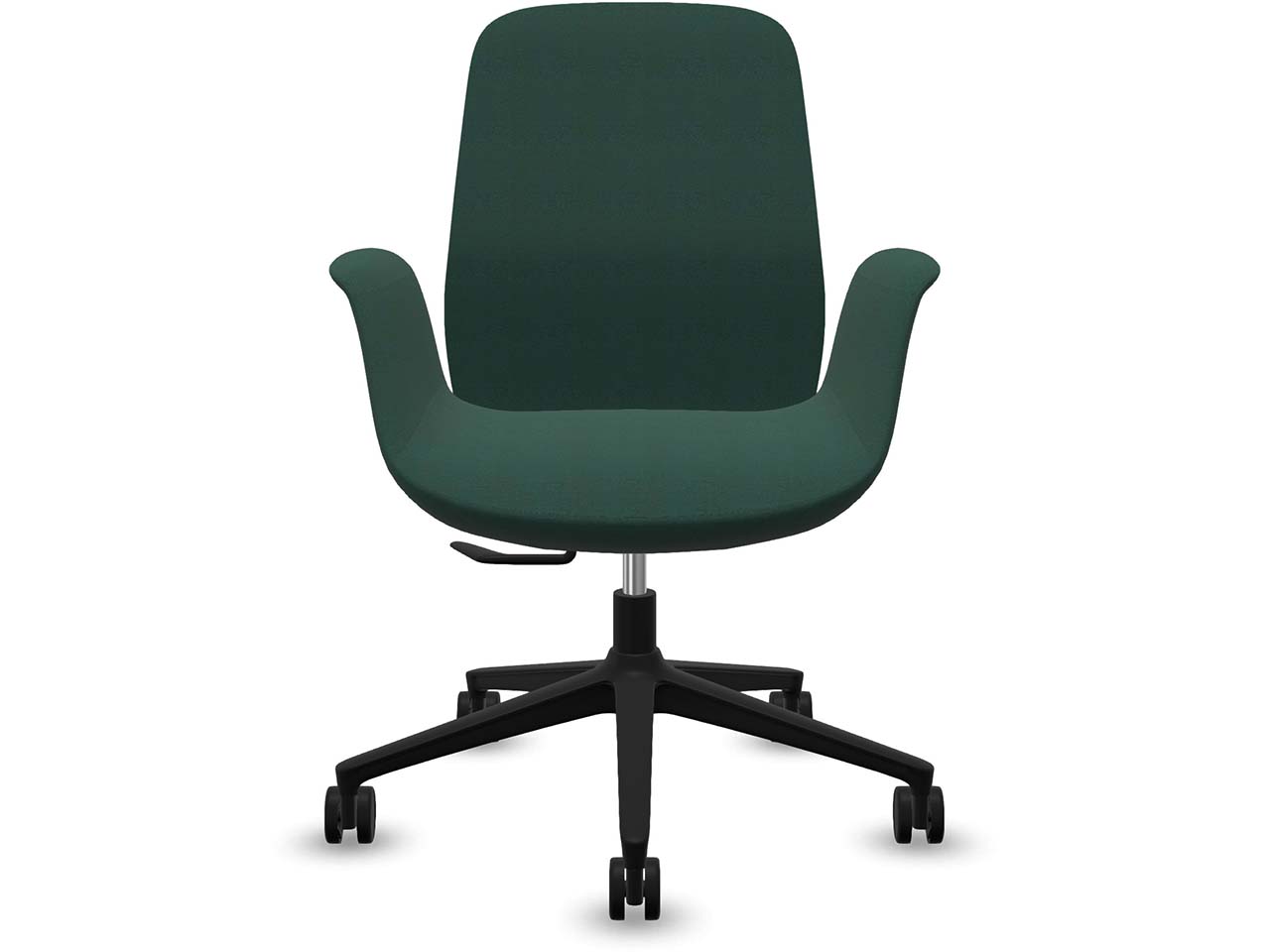 Profim Bürodrehstuhl „ELLIE PRO“ mit Armlehnen, schwarz, Stoff: grün