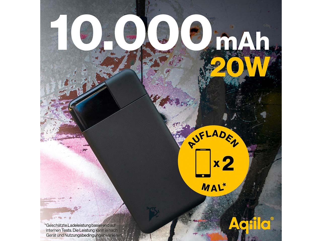 Aqiila Powerbank "Powerbird B10" 10.000 mAh, schwarz