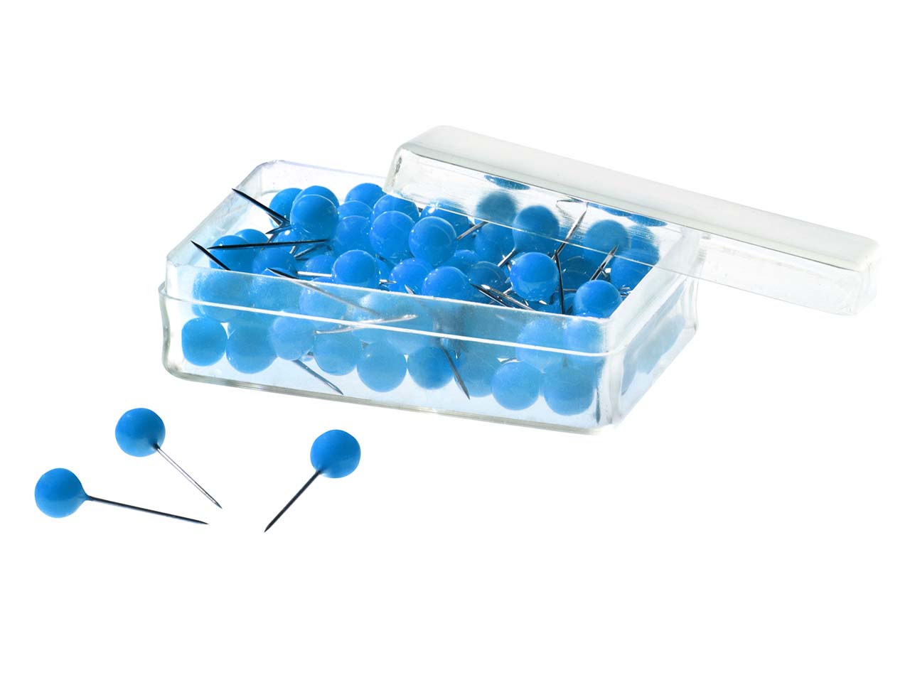 100 Stk. Moderationsnadeln blau 6x15 mm